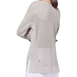 Lululemon Well Being Sweater Heathered Lavender Grey Boolux Knit M